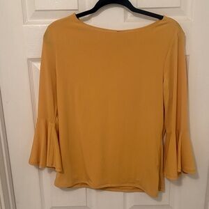 Premise Mustard Bell Sleeve Blouse